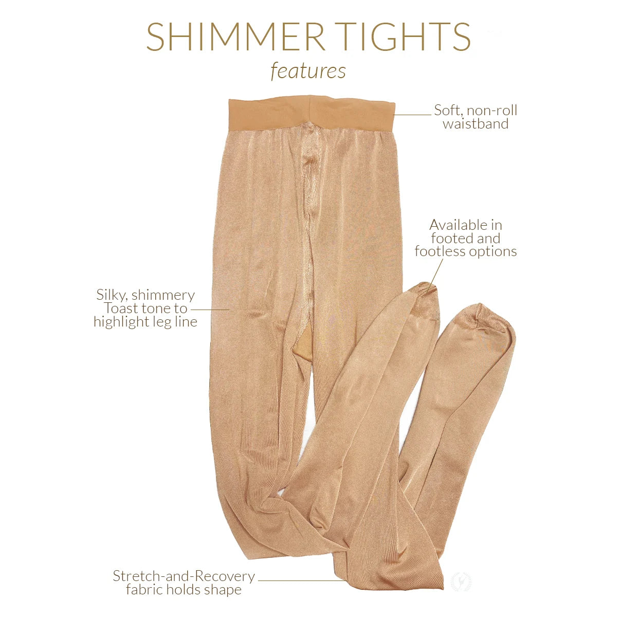 Eurotard Adult SHIMMER FOOTED TIGHTS (211)