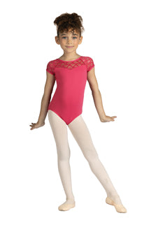 DanzNMotion-23107C DM cap sleeve w/heart lace