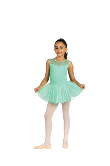 DanzNmotion-25203C Cap sleeve flocked dress